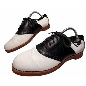 G.H. Bass Enfield Spectator Oxfords Black White 9.5N